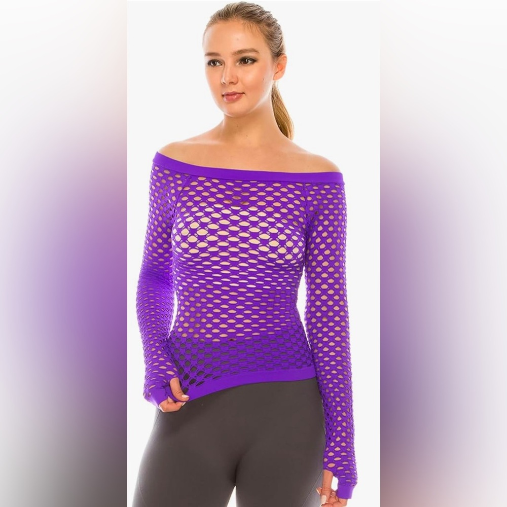 Kurve Stretchy Fishnet Long Sleeve Top UV Protective Fabric, Rated UPF 50+